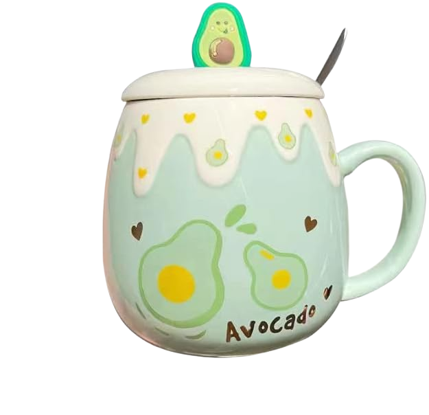 High Beauty Avocado Mug(with Lid+Spoon)