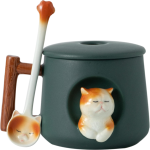 DIHOclub Adorable 3D Ceramic Cat Mug(14oz)